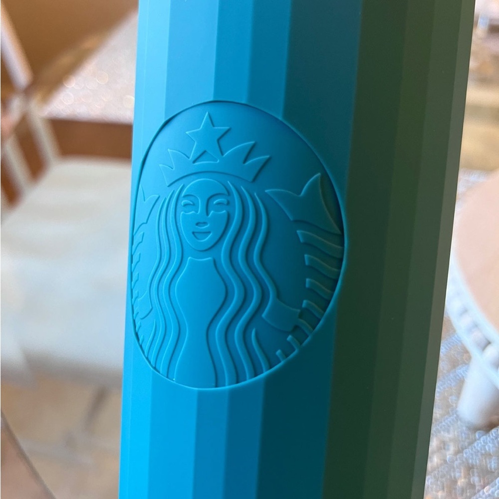 💙 Starbucks Matte Teal Aqua Dark Turquoise Blue Venti Tumbler NEW Overseas HTF - Picture 9 of 11
